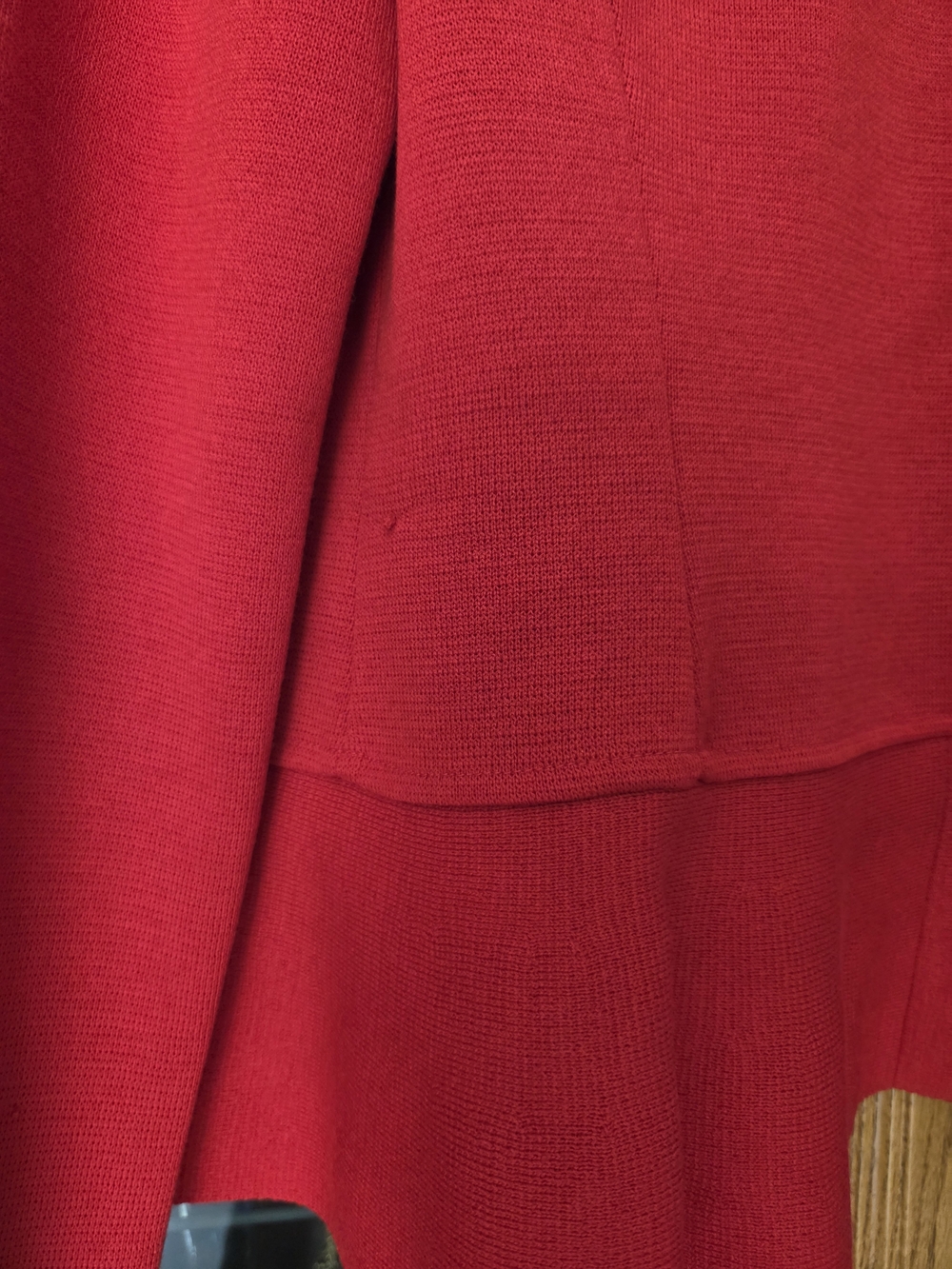 St. John Red Ruffle-Front Jacket - Picture 12 of 15